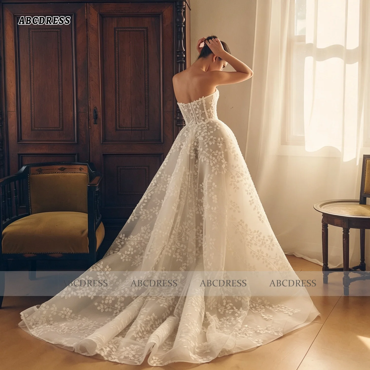 LINDO NOIVA Custom Strapless E - Embroidery Organza review and price