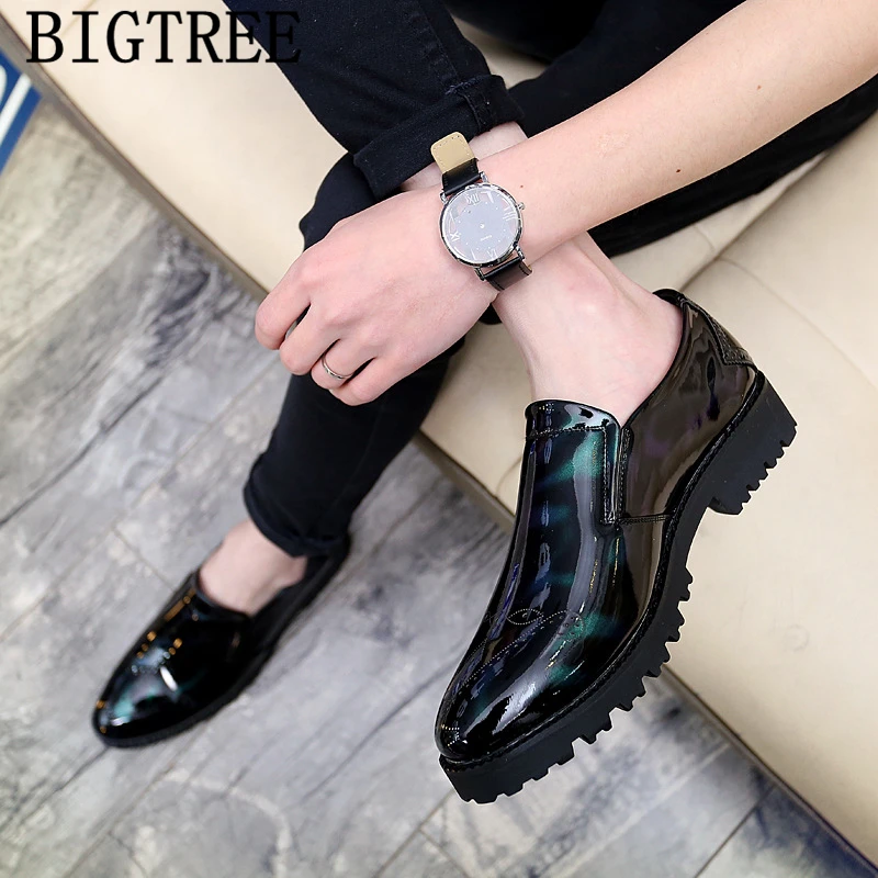 Patent Leather Shoes For Men Coiffeur Brogue Shoes Men Formal Elegant Shoes Men Dress Luxury Italian Brand Chaussure Homme Bona