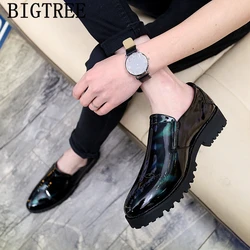 Patent Leather Shoes For Men Coiffeur Brogue Shoes Men Formal Elegant Shoes Men Dress Luxury Italian Brand Chaussure Homme Bona