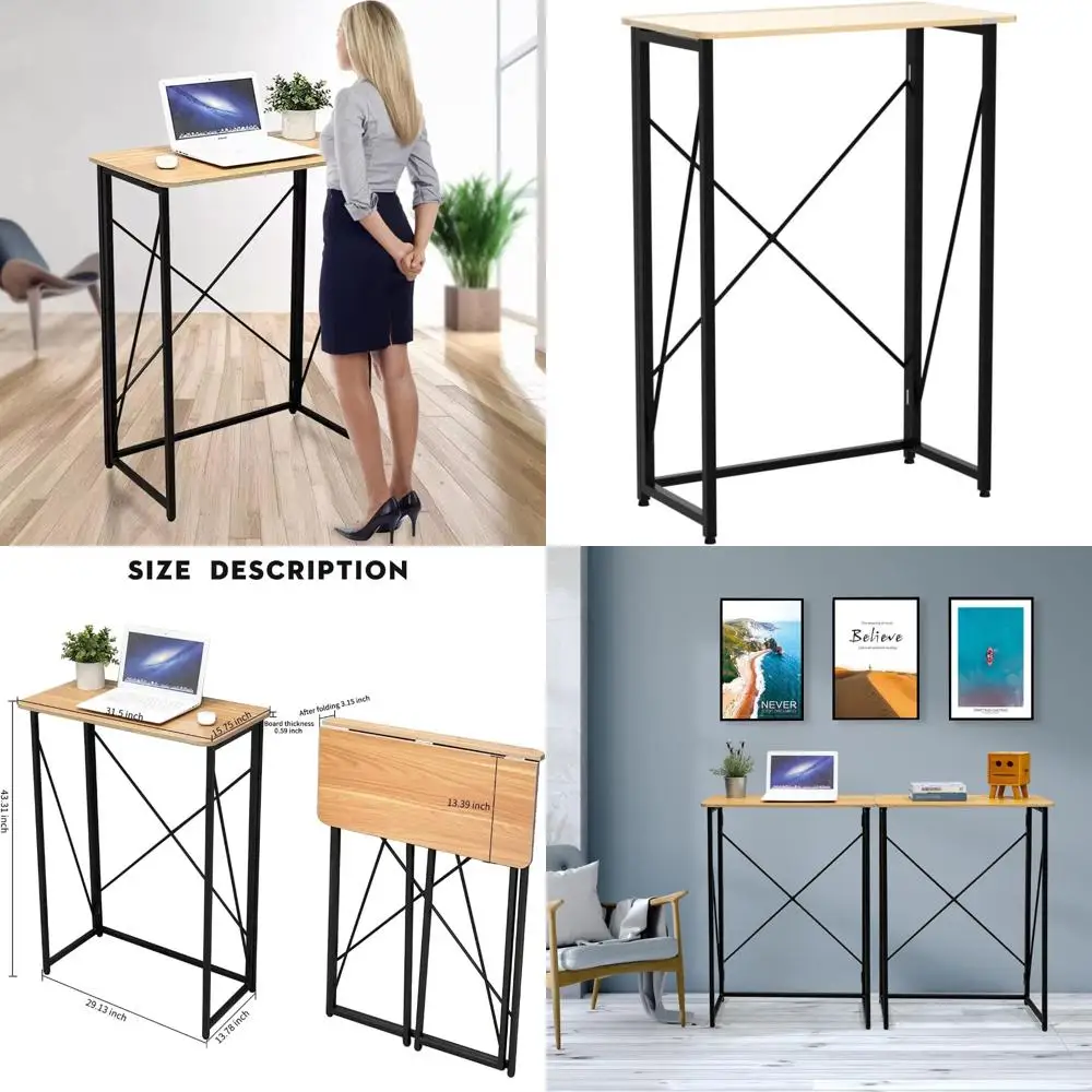 

Compact Laptop Desk for Standing or Sitting, 31 Portable Desk, Easy Setup, Ideal for Home and Office Use