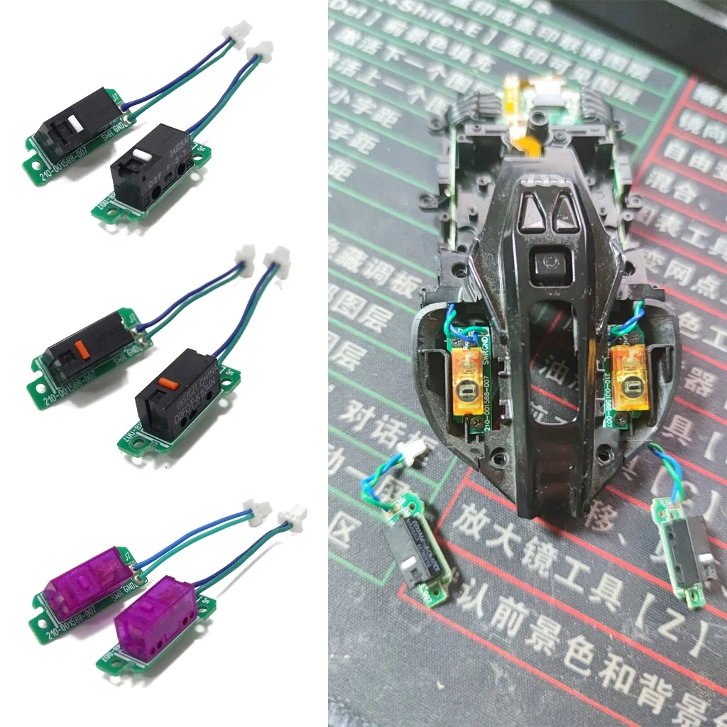 Mouse Micro Switch Button Boards D2F-F-3-7 Mouse Repair Parts for  G900 G903 Hero Mice Button Board Cable 2PCS Dropship