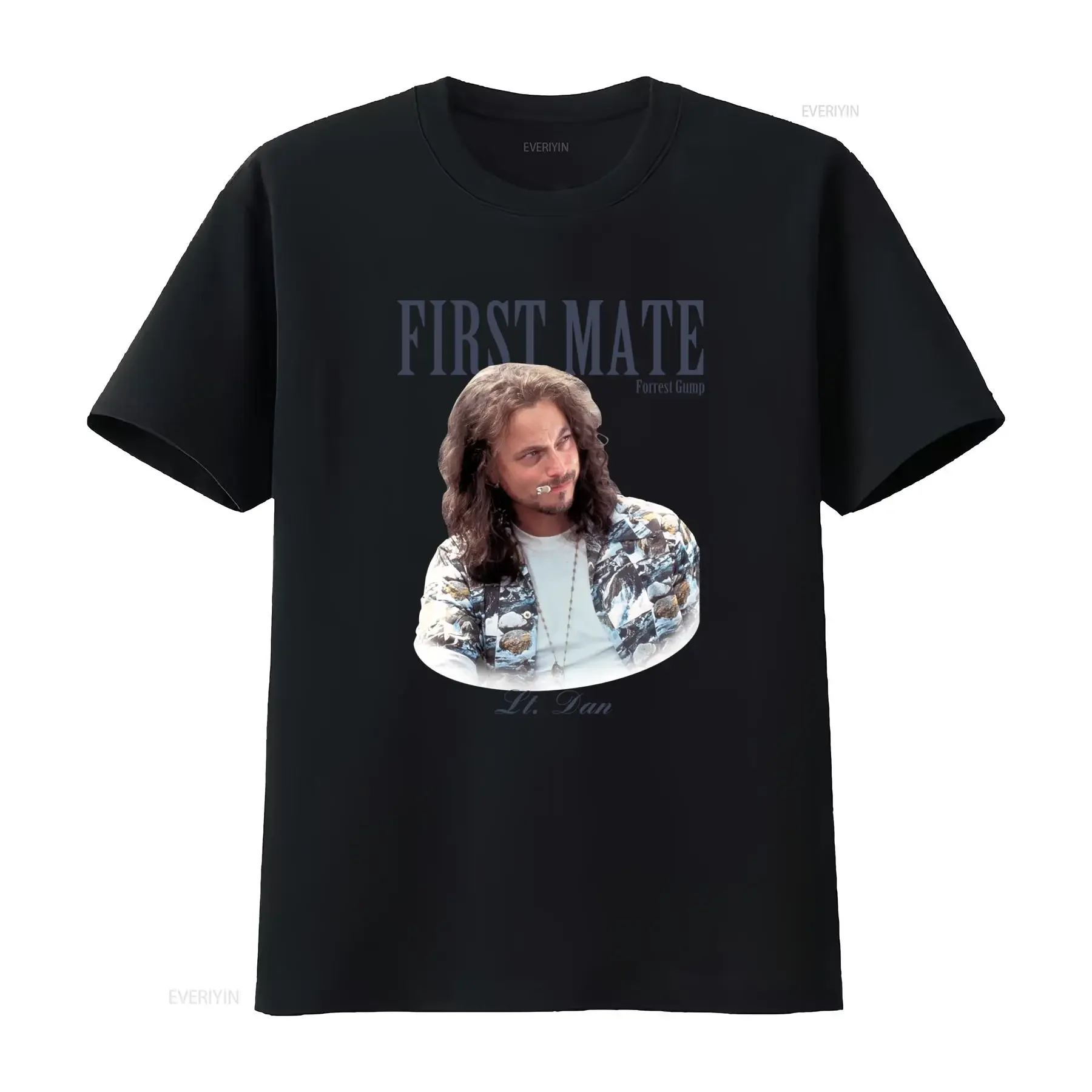 Vintage Forrest Gump Lt Dan First Mate Print Casual T Shirt vintage Washed Breathable Slightly Stylish streetwear