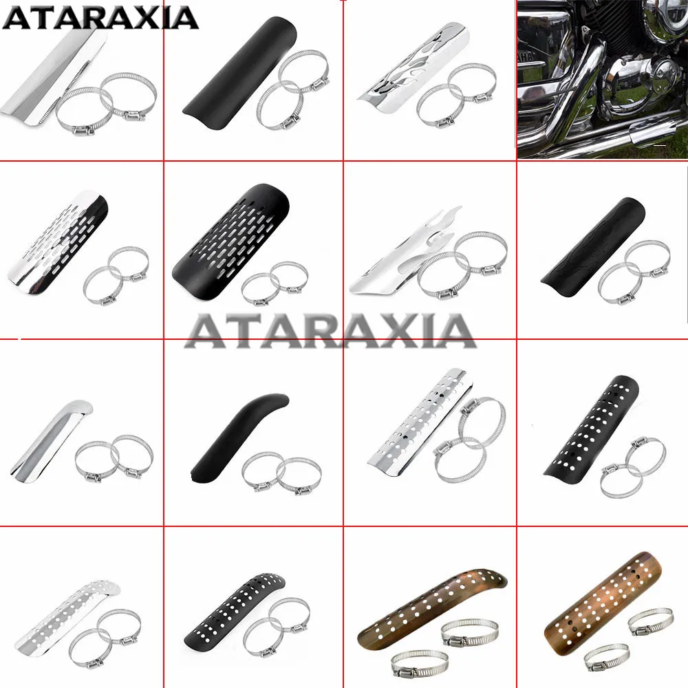 Universal Motorcycle Exhaust Pipe Heat Shield Cover Muffler Protector Guard Moto Accessories Fit For Harley Honda Yamaha Custom