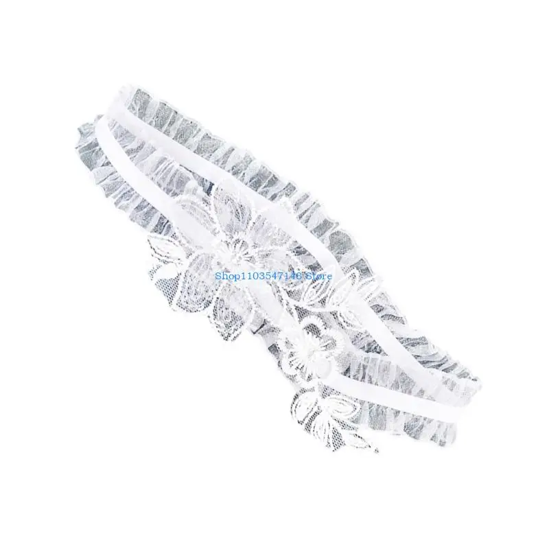 

P88B Elegant Lace Flower Bride Garter Thigh Band Elastic Garter Accessory For Wedding
