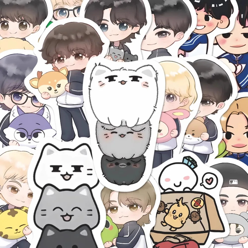 10/64Pcs Boy Idol COUPS JEONGHAN Cartoon Mini Character Image Stickers Cute Animals Creative DIY Korean Stationery Toys Fan Gift