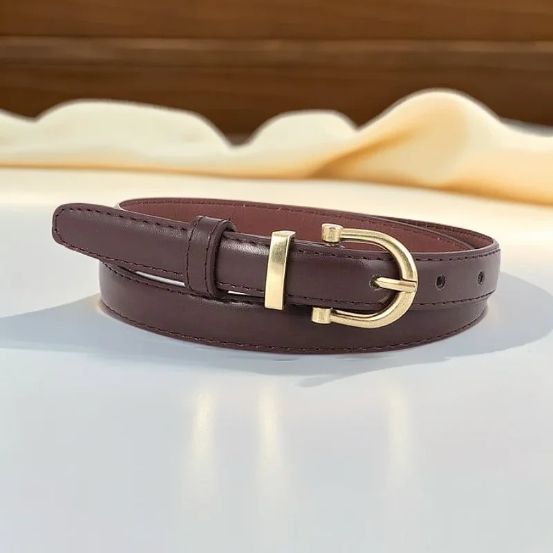 Cintura da donna Cinture sottili con fibbia ad ardiglione alla moda Cintura morbida di lusso genuina da donna con pantaloni cargo Jeans Cintura antivento Cintura in pelle PU