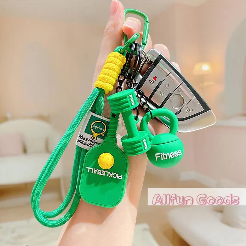 [TG835]1pcs PVC Pickleball Bag Tag Keyring Portable Pickball Pendant For Party Hoilday Handbag Birthday Gift Car Keychain