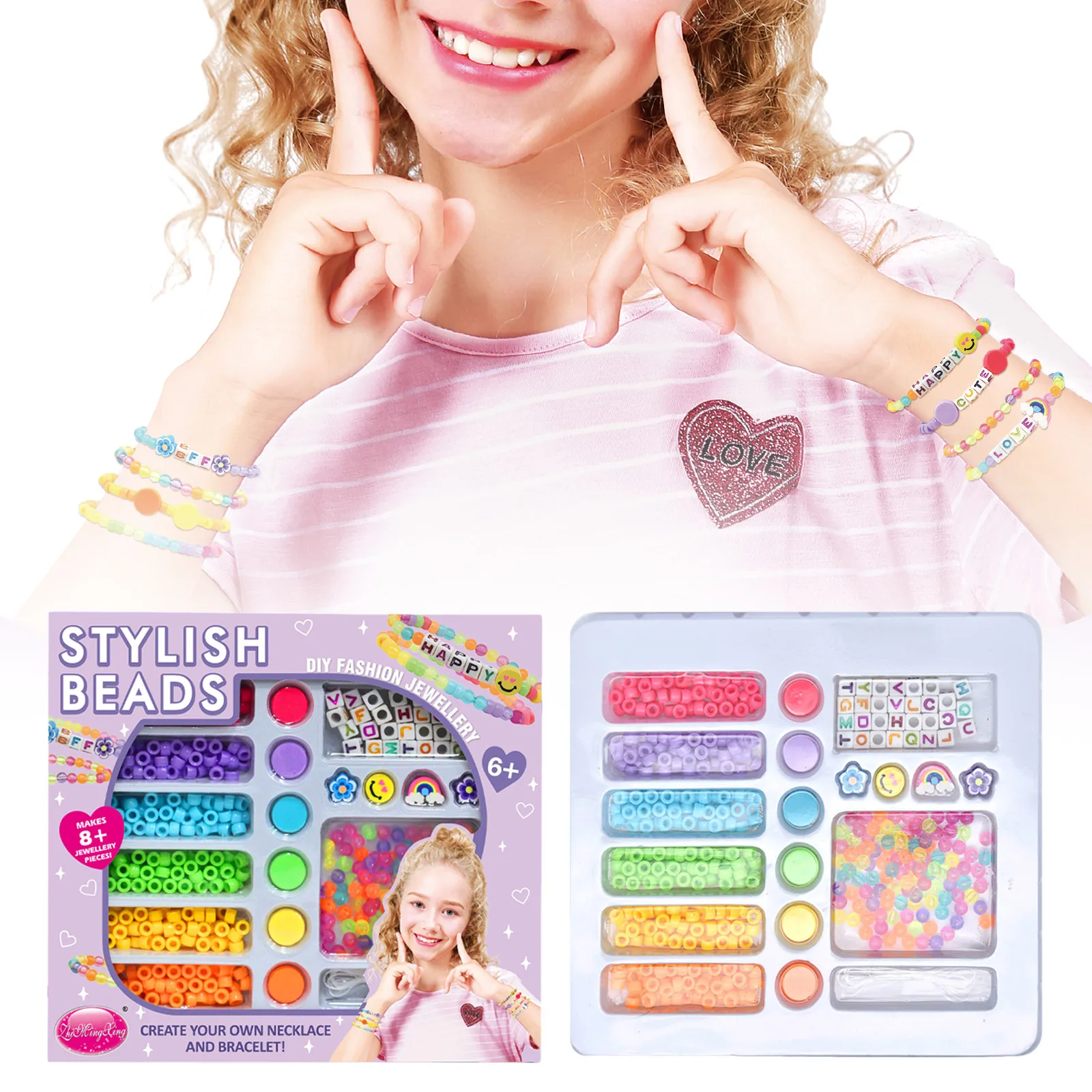 

Kids Created Kit Toy Making Bracelets Friendship Bracelet Kit Letter Beads For Making Jewelry Children Parent Fun Playthings