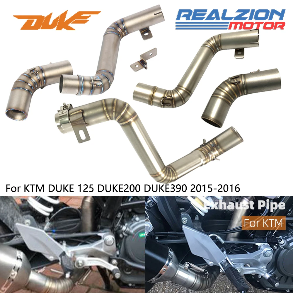 

REALZION Duke Mid Pipe Motorcycle Slip-On Pipe Exhaust Pipe Connect Pipe For KTM Duke 125 Duke 250 Duke 200 Duke 390 2012-2016