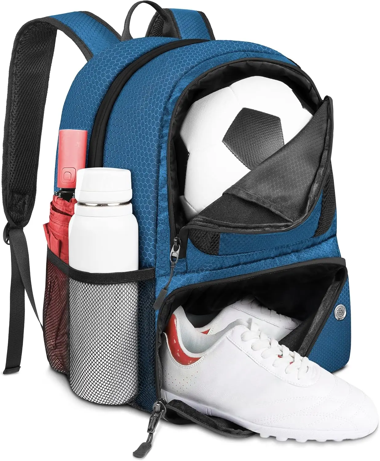 

Waterproof Sports Backpack with Ball Holder, Multi-Sport Equipment Bag for Basketball Volleyball Football