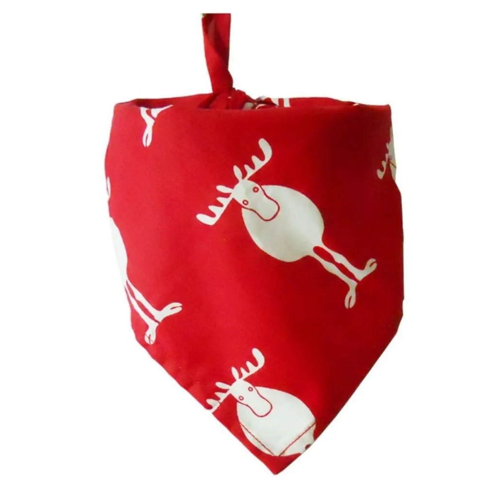 Cute Christmas Element Pet Accessories Santa Claus Patten Christmas Pet Decor Pet Costume Dogs Bandanas Cats Triangular Scarf