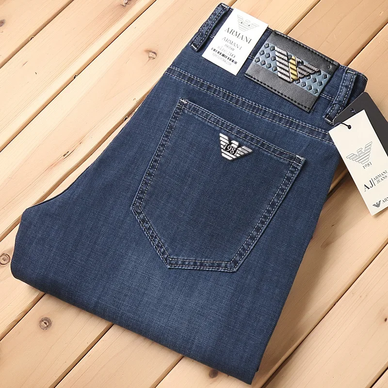 عارضة مستقيم الساق فضفاضة تناسب الجينز الرجال الصيف رقيقة السراويل نمط جديد عبر الحدود العلامة التجارية الكبيرة الذكور السراويل