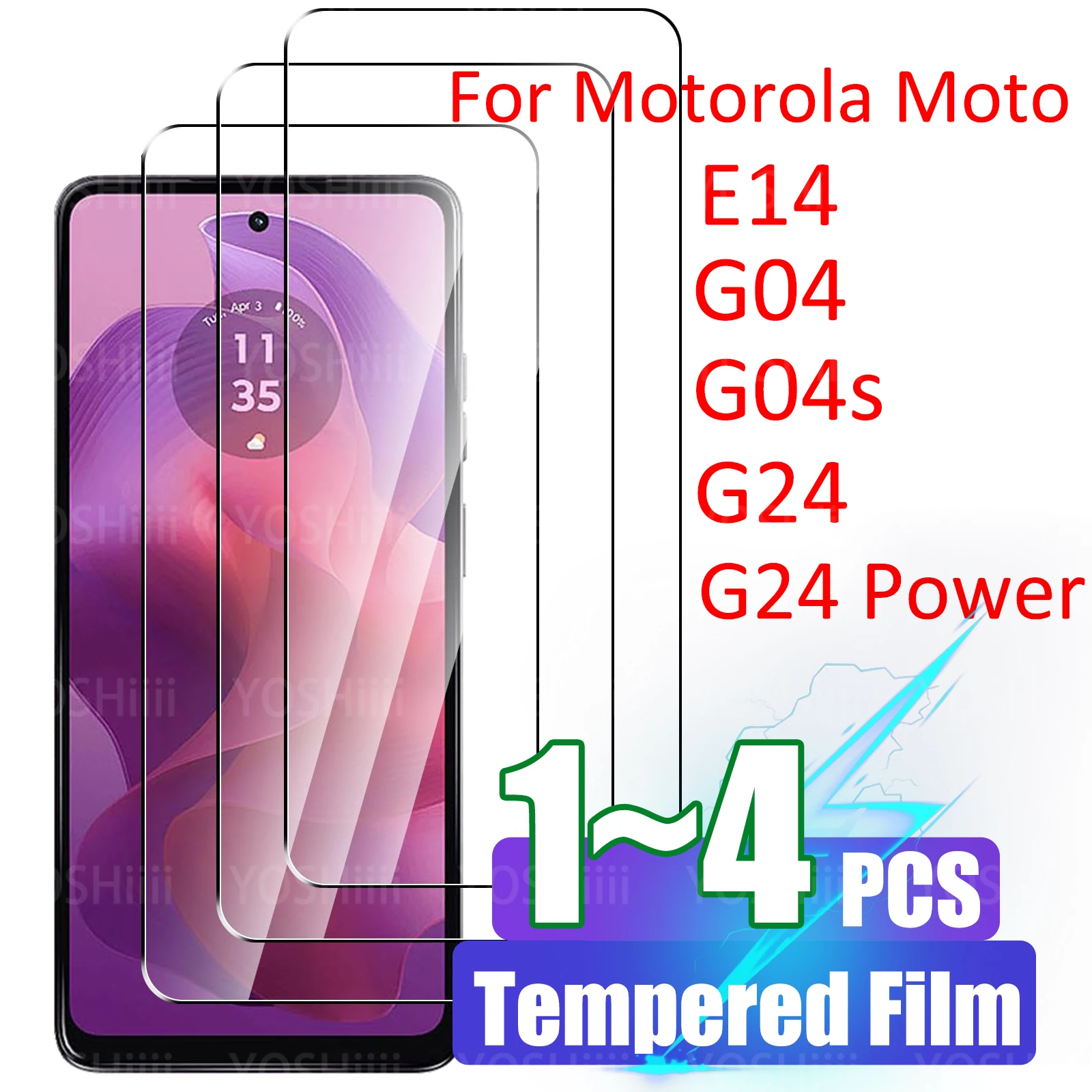 Tempered Glass for Motorola Moto G24 / Moto G24 Power 9H HD Screen Protector on Motorola Moto E14 Moto G04/ Moto G04s Film