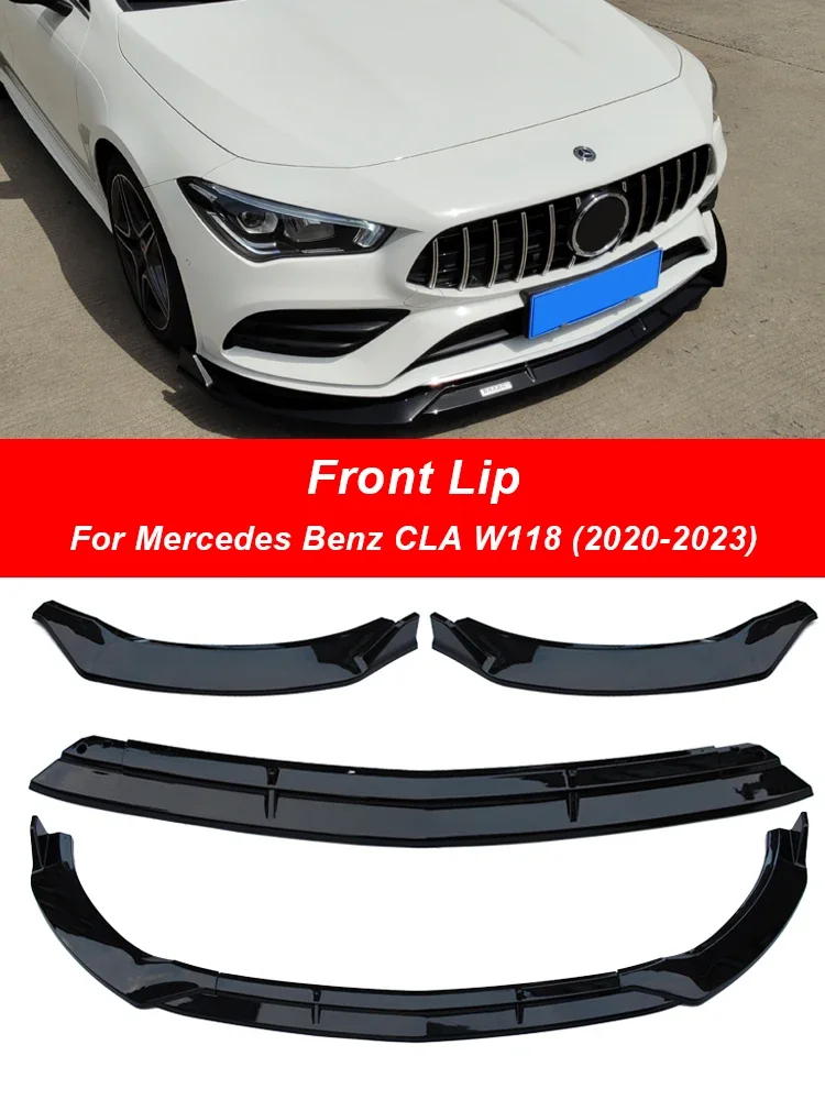 

Front Bumper Splitter Lip For Mercedes Benz CLA W118 C118 X118 CLA180 200 220 250 CLA35 45 AMG 2020-2023 Diffuser Spoiler Guard