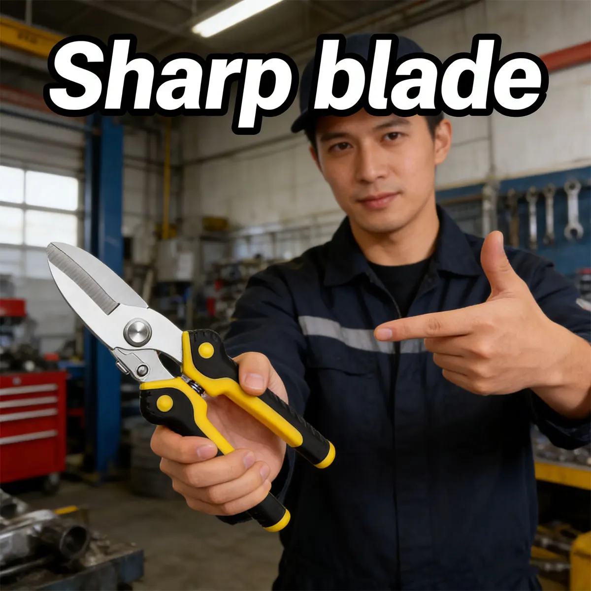 Tijeras para Láminas Metálicas TUPi, de Grado Industrial, con Placa de Aluminio de Aviación, Tijeras Grandes y Ligeras de Acero Inoxidable