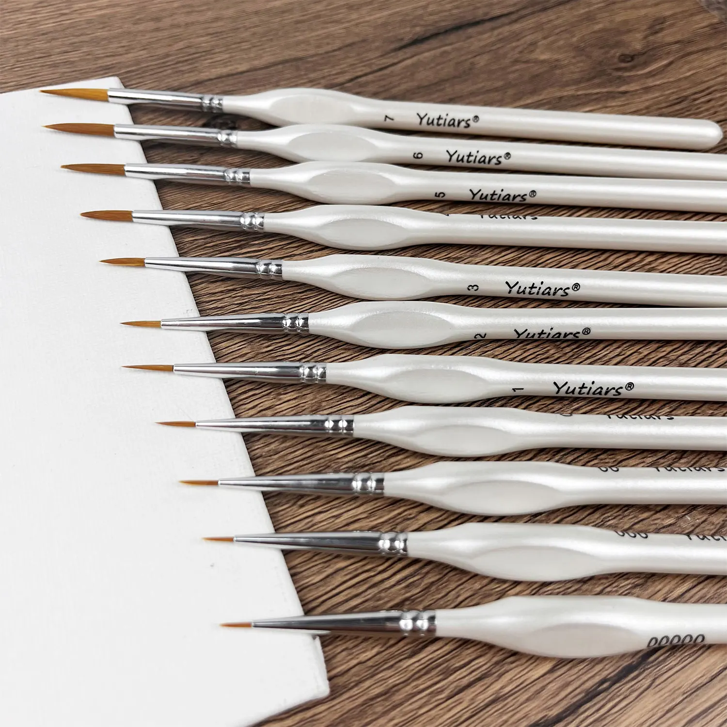 Yutiars Detail Paint Brushes Set, 11 Pcs Miniature Brushes for Fine Detailing & Art Painting - Acrylic, Oil, Watercolors & Pain