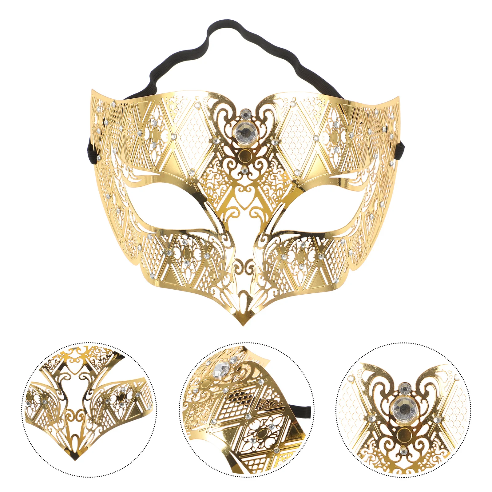 

Half Face Masquerade Mask Photo Prop Rhinestone Masquerade Mask For Costume Party Halloween Carnival Cosplay Decor Prop