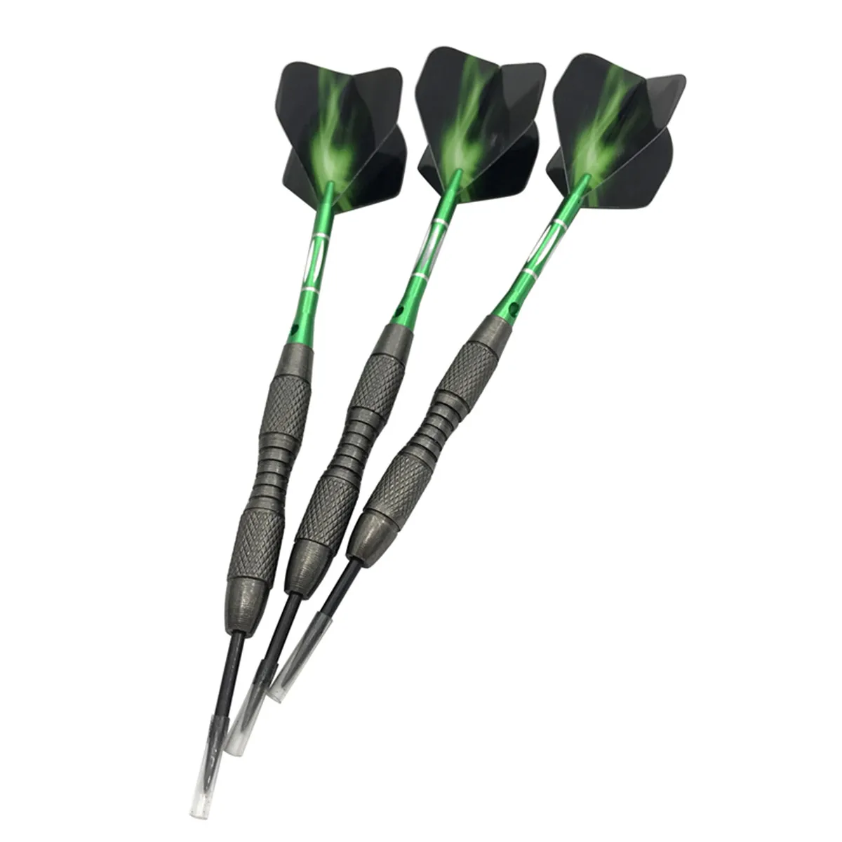 3pcs/1 Set Of Metal High-grade Imitation Tungsten Steel Darts 20g Competition Training Carved Darts Rod Green Wing Entertainment