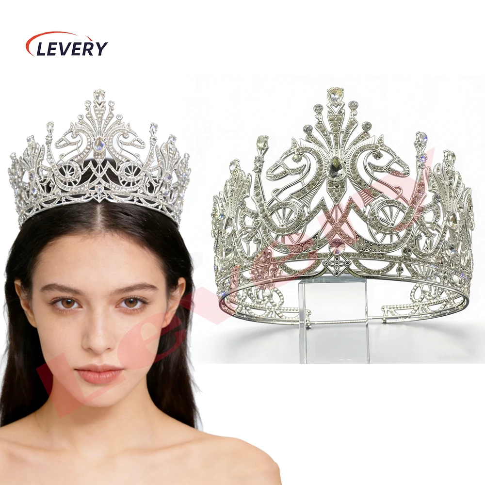 

Levery Silver Pageant Crown for Women, Tiara Crystal Princess Headpieces for Women Bridal Wedding Prom Birthday Party Crowns
