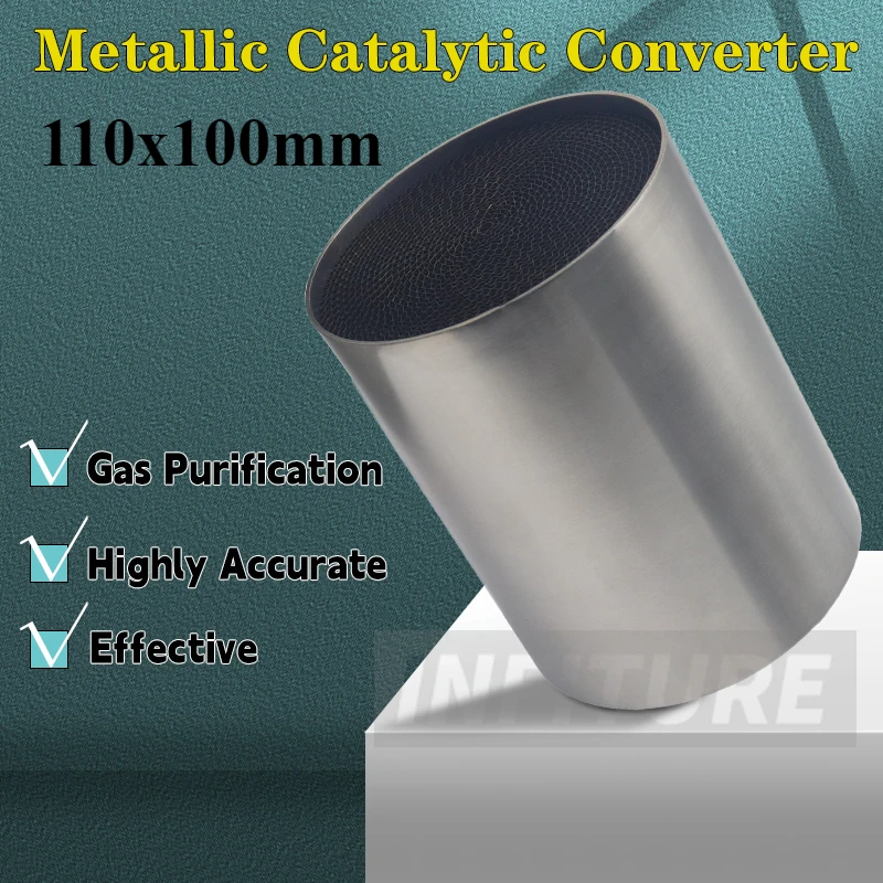 Catalytic Converter Exhaust Filter 110X100mm EURO1 200 cpsi High Flow Metallic Catalyst Exhaust Filter Honycomb Car Exhaust Tube