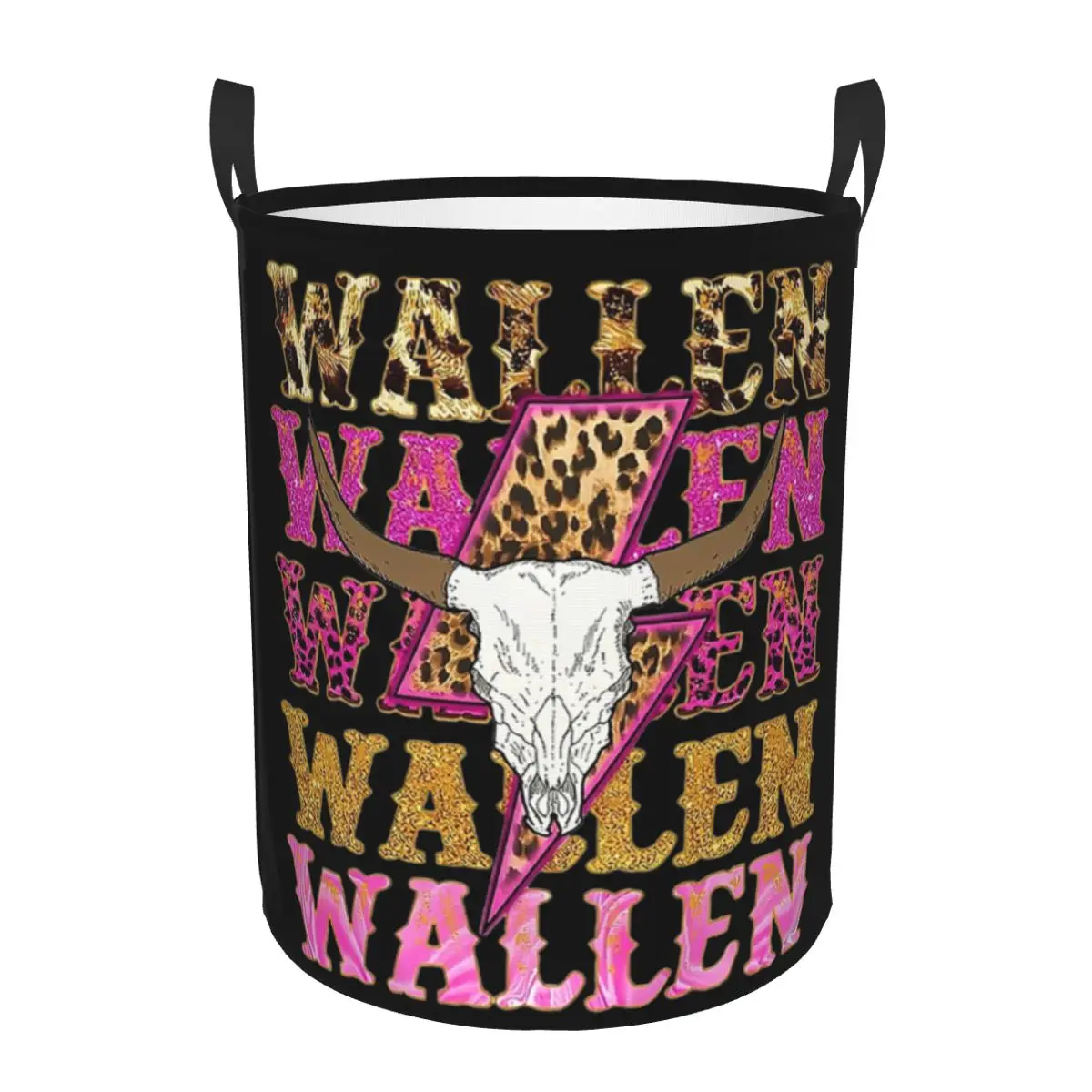 Cestas de lavandería plegables Morgan Wallen Bull Skull, ropa sucia, juguetes, cesta de almacenamiento de artículos diversos, cubo grande para niños en casa