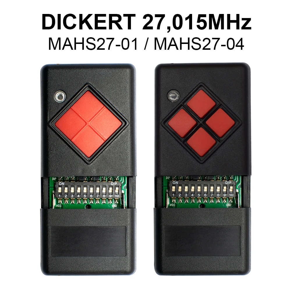 

For DICKERT Handheld Transmitter MAHS27-01 MAHS27-04 1-Channel 4 Channel 27.015mhz Garage Door Remote Control DICKERT 27,015mhz