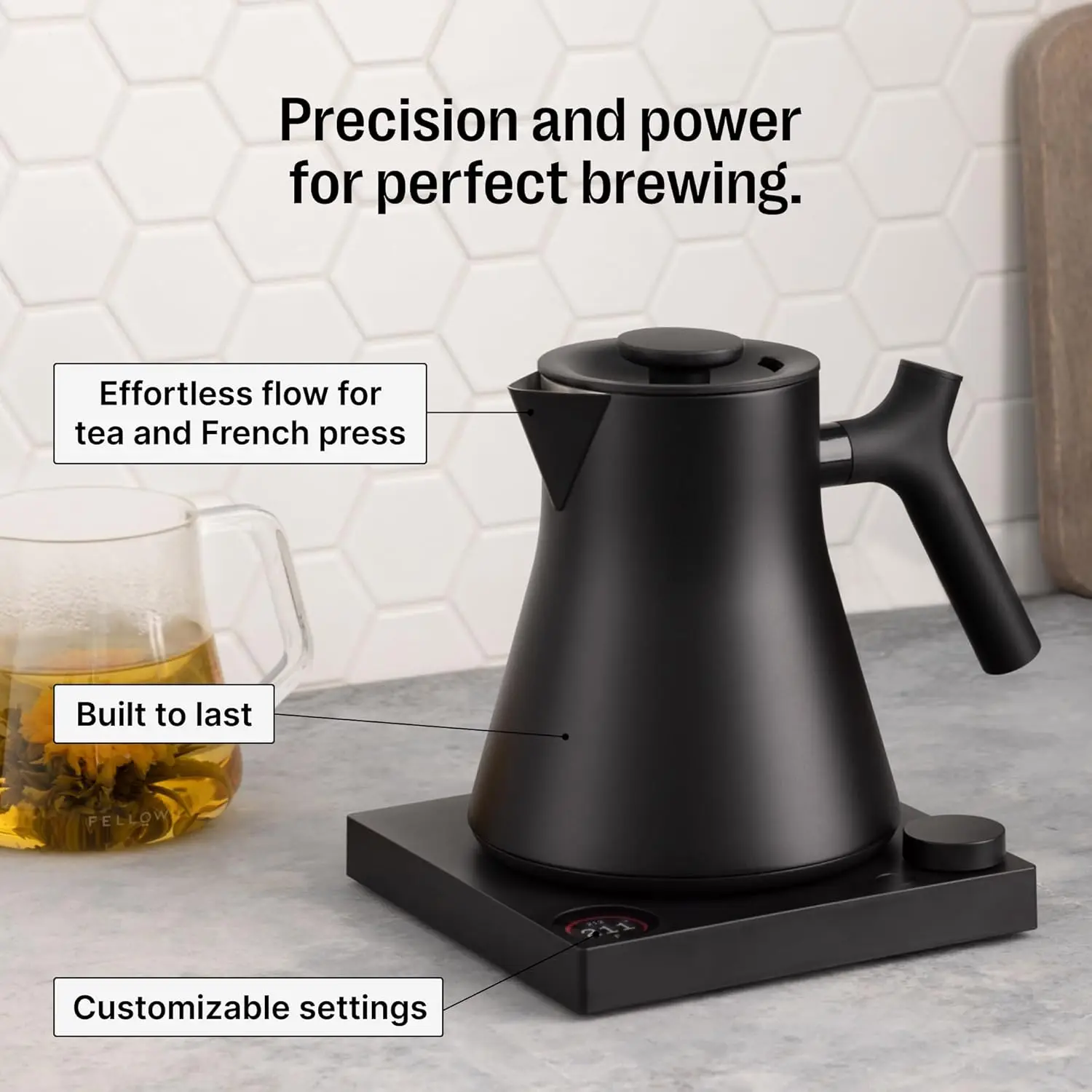 Corvo EKG Pro Electric Tea Kettle - Quick Heating, Precise Temperature Control Electric Kettle, Scheduling, Built-in Brew Timer