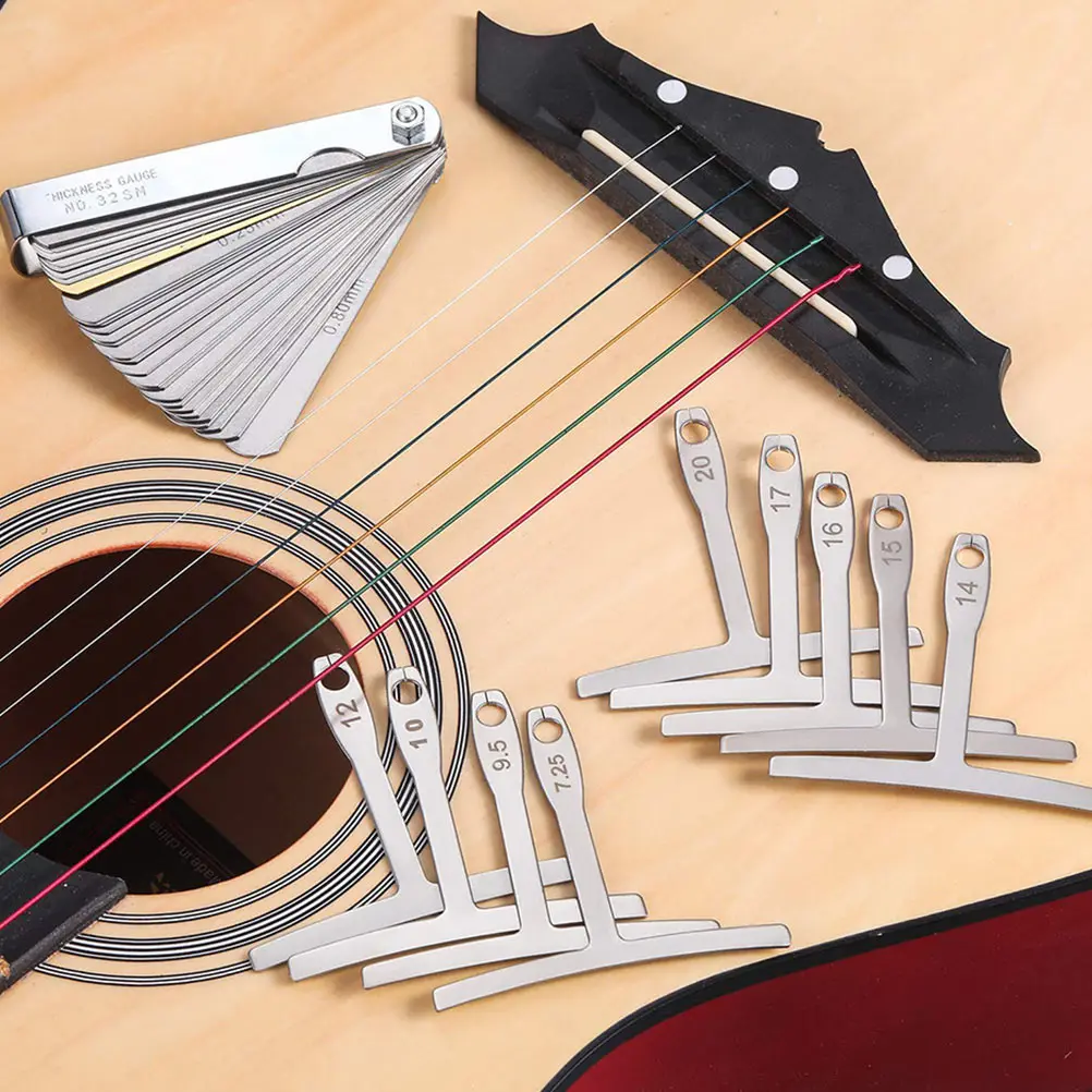 

19pcs Nut File Set Repair Tools With Rulers Sandpaper Assorted Colors For Guitar Maintenance Polishing Cleaning Kit Guitar