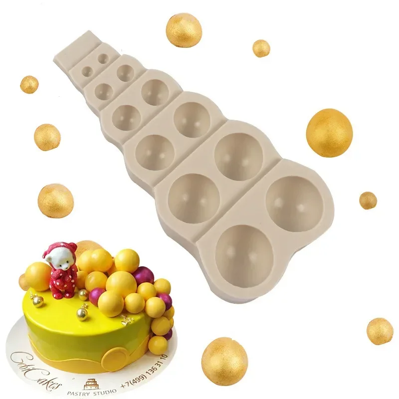 

Fondant Silicone Mold Semi-Round Pearl Cake Semi-Round Ball Chocolate Cake Mold Epoxy Mold Baking Tools Cake Decoration