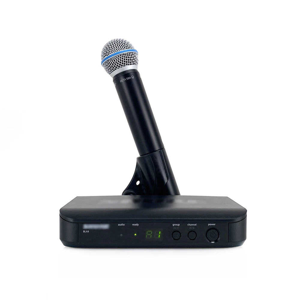 BLX4/PG58 Profession 1 Channel Wireless Vocal Microphone UHF System Kit Handheld Mic BLX24 For Karaoke Stage Performanc Church