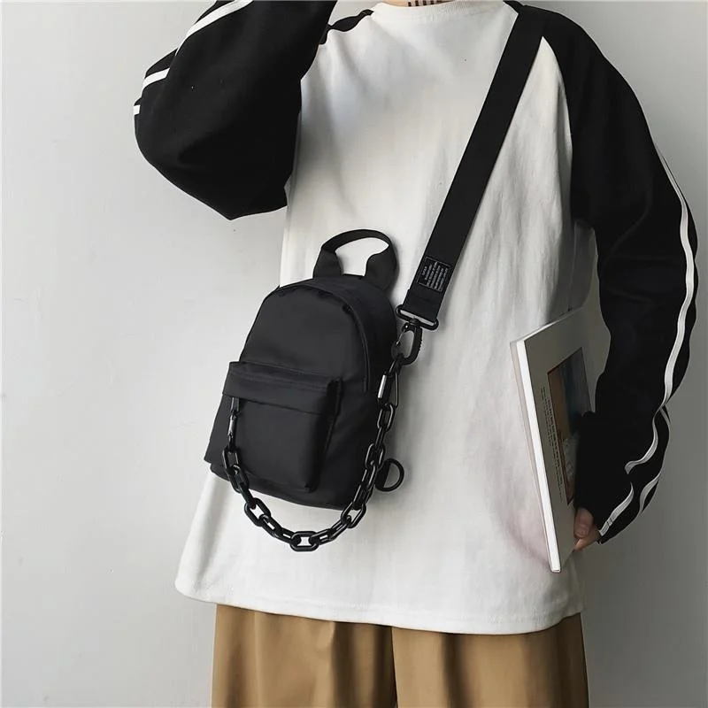 

k Sle Pure Color Small Crossbody Bag for Women Casual Sports Student Versatile Nylon oulder Bag with Zipper Closure