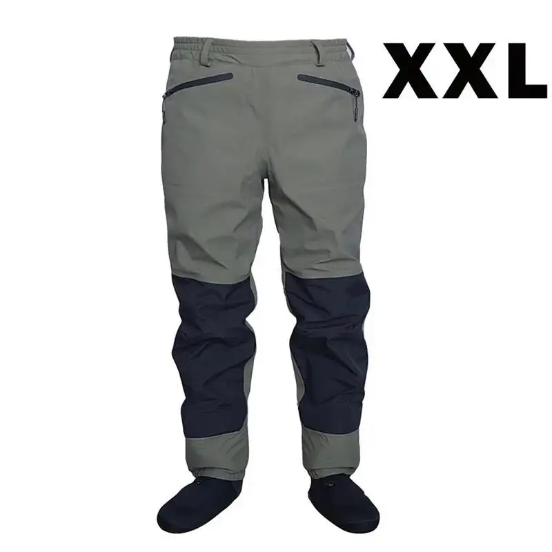 3-lagige, atmungsaktive, wasserdichte Wathose zum Fliegenfischen an der Taille, Strumpffüße, hohe Hose, Wathose, langlebige Entenjagd-Wathose