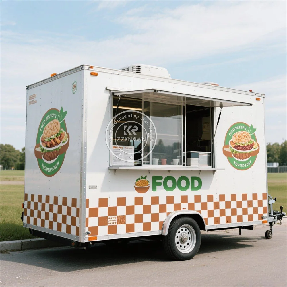 

Грузовик для еды Мобильный грузовик для кофе Taco Маленькая портативная тележка для барбекю для хот-догов Кофейный киоск Концессионный прицеп для фаст-фуда с полной кухней