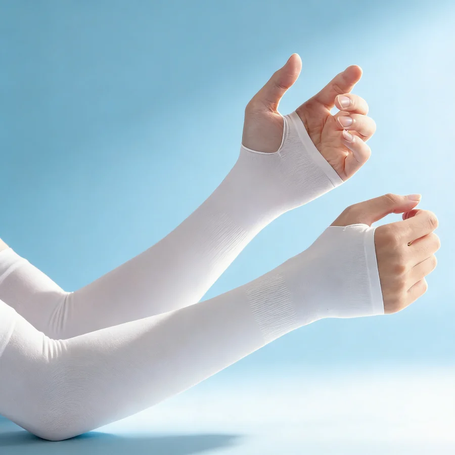 

Пара нейлоновых солнцезащитных рукавов из ледяного шелка, UPF 50 + высокая воздухопроницаемость — 99% рукавов с УФ-блоком для езды на велосипеде и спорта на открытом воздухе.