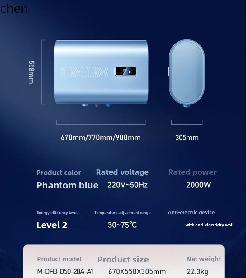 ZML riscaldatore elettrico domestico 50 litri 60 litri 80 litri secchio piatto tipo di stoccaggio dell'acqua riscaldamento rapido doppio serbatoio bagno