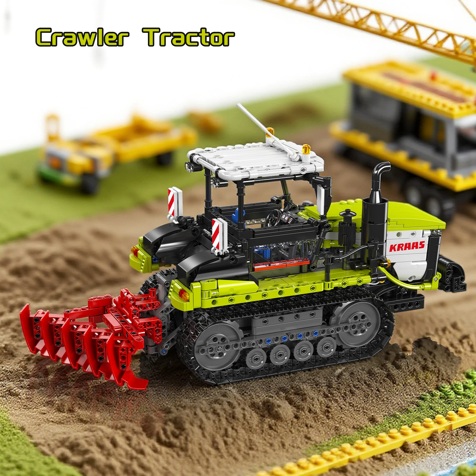17093 Crawler Tractor Building Blocks 1357pcs Construction Vehicle Model DIY Assembly Toy