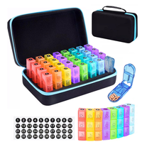 A88E-AM PM 30 Day Pill Organizer Box Monthly 2 Times A Day With Weekly Pill Bag,32 Large Compartments