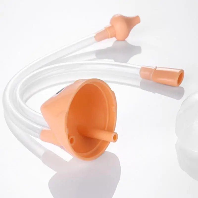 Manual Baby Nasal Aspirator Nose Mouth Suction Type Nasal Absorption Cleaner For Infant Anti-reflux Silicone Booger Suction Pipe