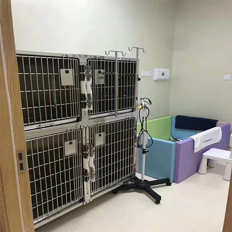 EURVET 1.2mm Thick Stainless Steel Animal Breeding Cage Pet Hospital Use