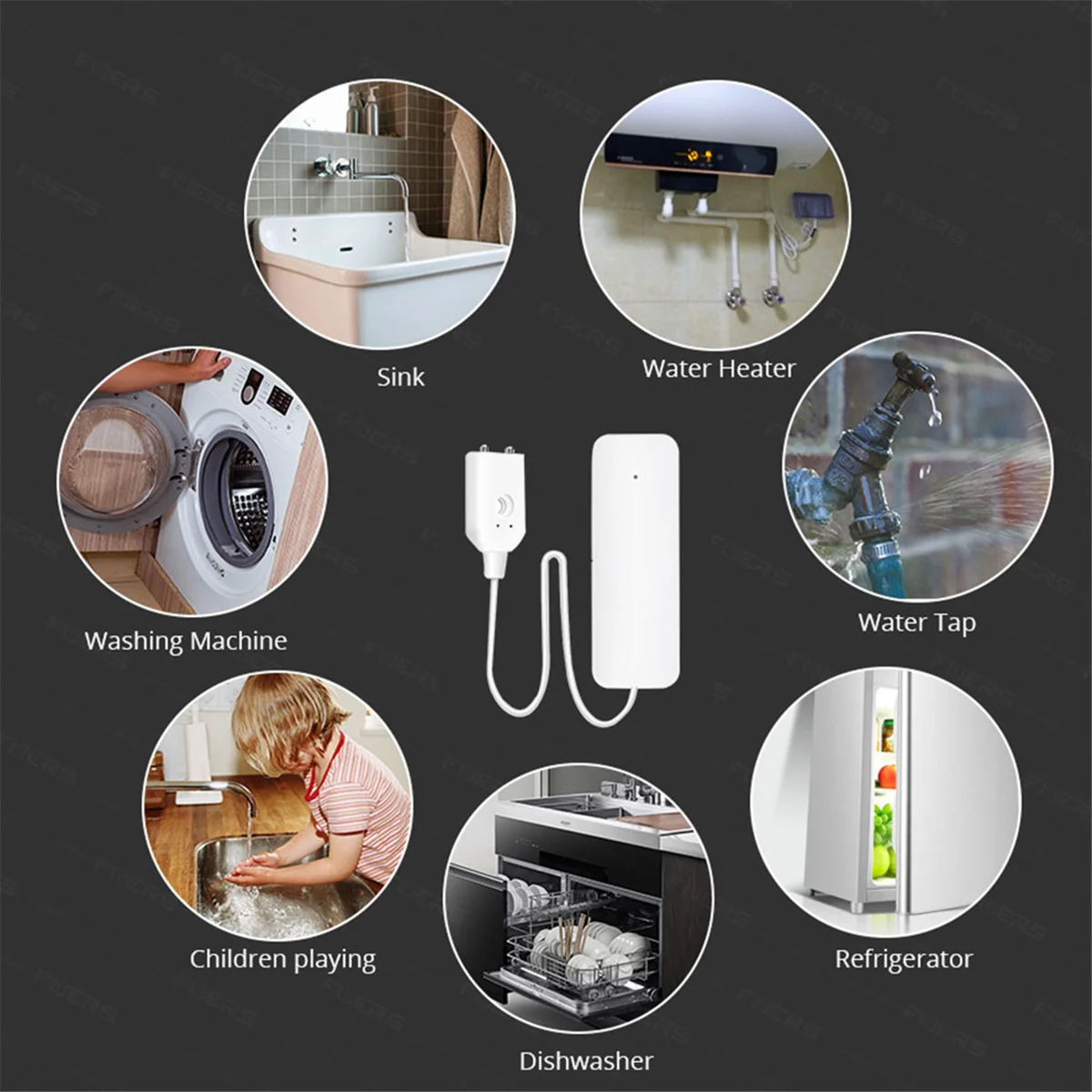 

Tuya WiFi Leakage Alarm Water Leak Sensor Detector Flood Level Alarm Water Leakage Detector for Home Kitchen Bathroom