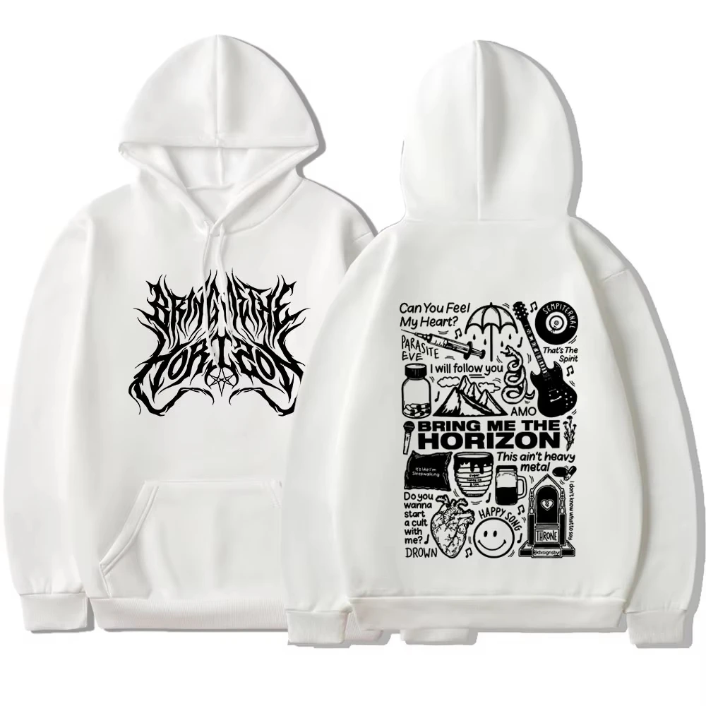 BMTH BringMe TheHorizon Merch Felpe con cappuccio Heavy Metal Rock Band Felpe oversize Uomo Donna Abbigliamento Casual Giacche vintage Cappotto
