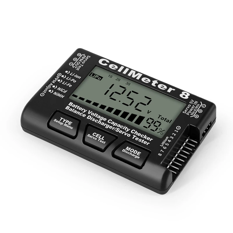 RC Cellmeter 8 Digital Battery Capacity Checker Controller Tester Voltage Tester For Li-Ion Nimh Nicd Cell Meter