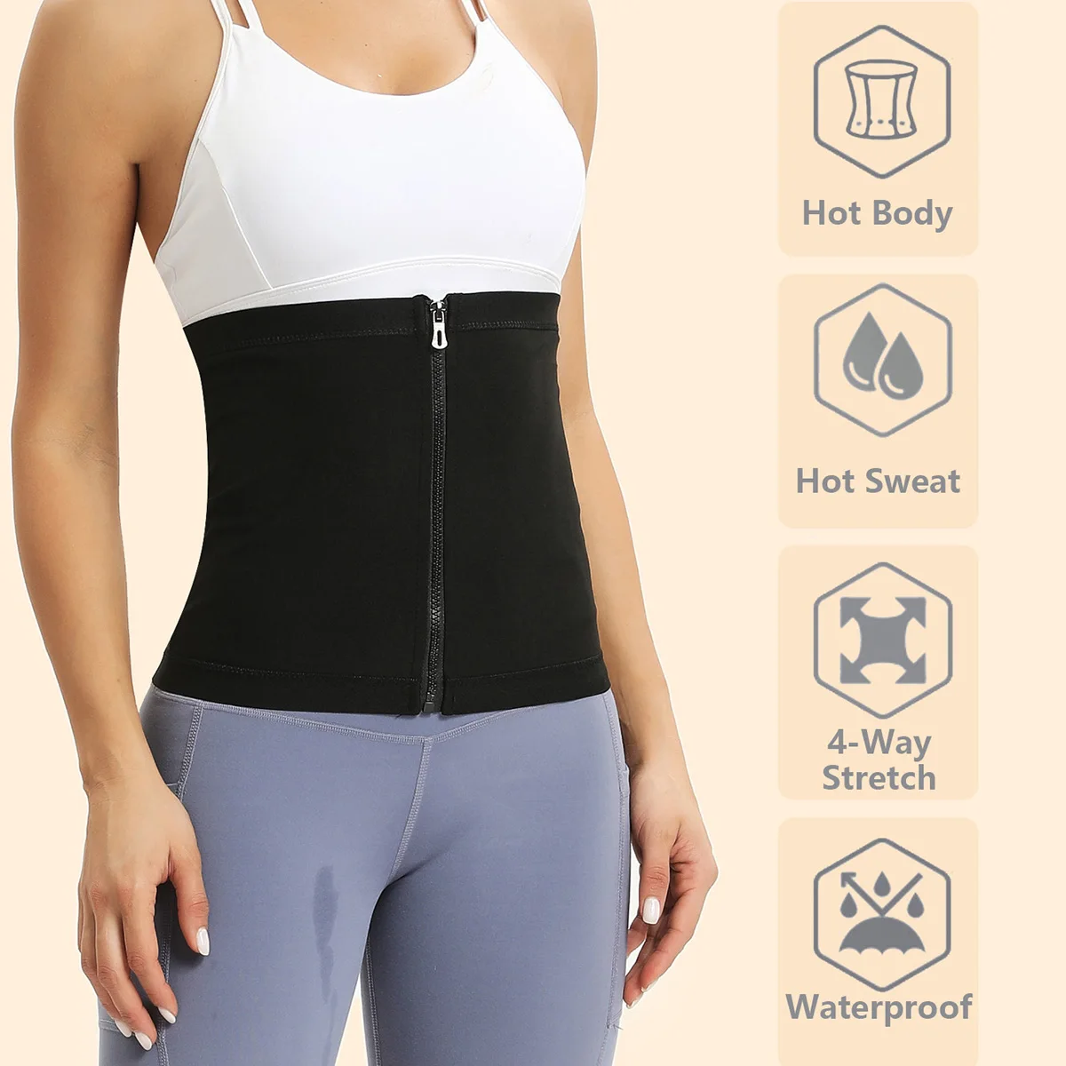Ladies Waist Trainer Body Shaping Sauna Belt Waist Trimmer, Ladies Sauna Belt, Fitness Training Belt, Tight Sweat Belt image 3