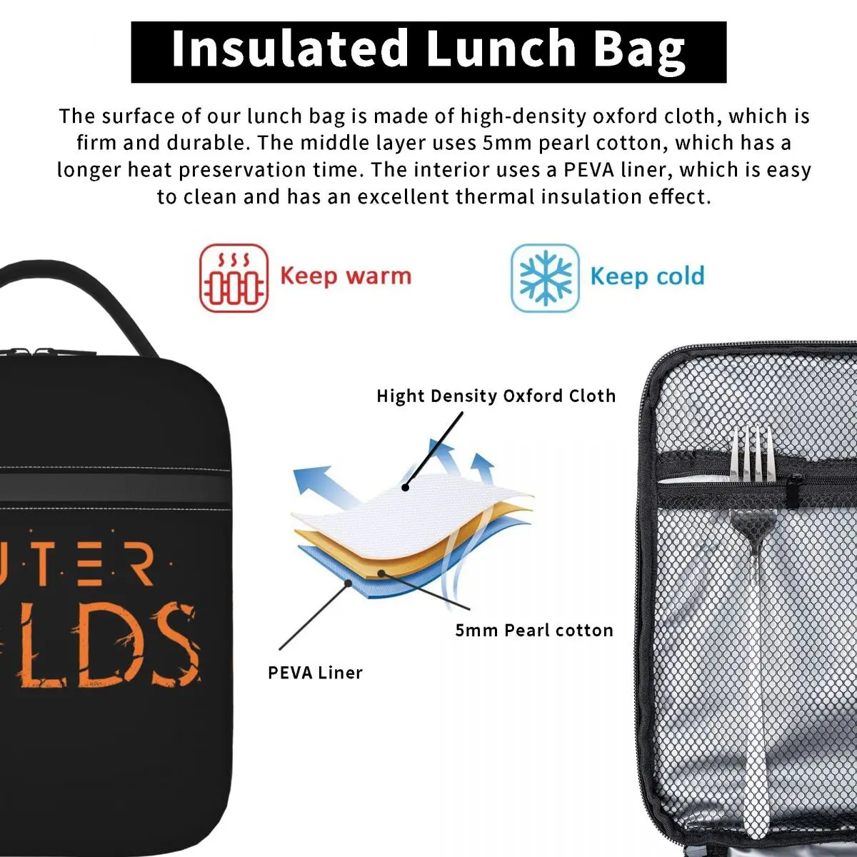 Outer Wilds Ventures Patch Insulated Lunch Bag for Women Children Portable Food Boxes Thermal Lunch Box Tote