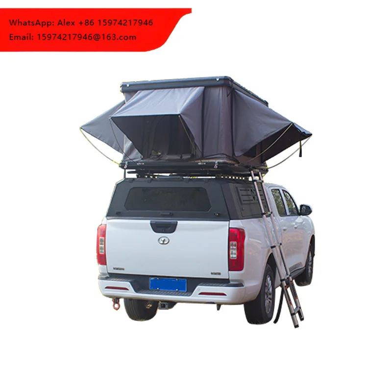 Aluminum Alloy Hard Square Four-Season Roof Tent Single-layer No Setup Required 600D Oxford Cloth 2 Person Small Car Outdoor
