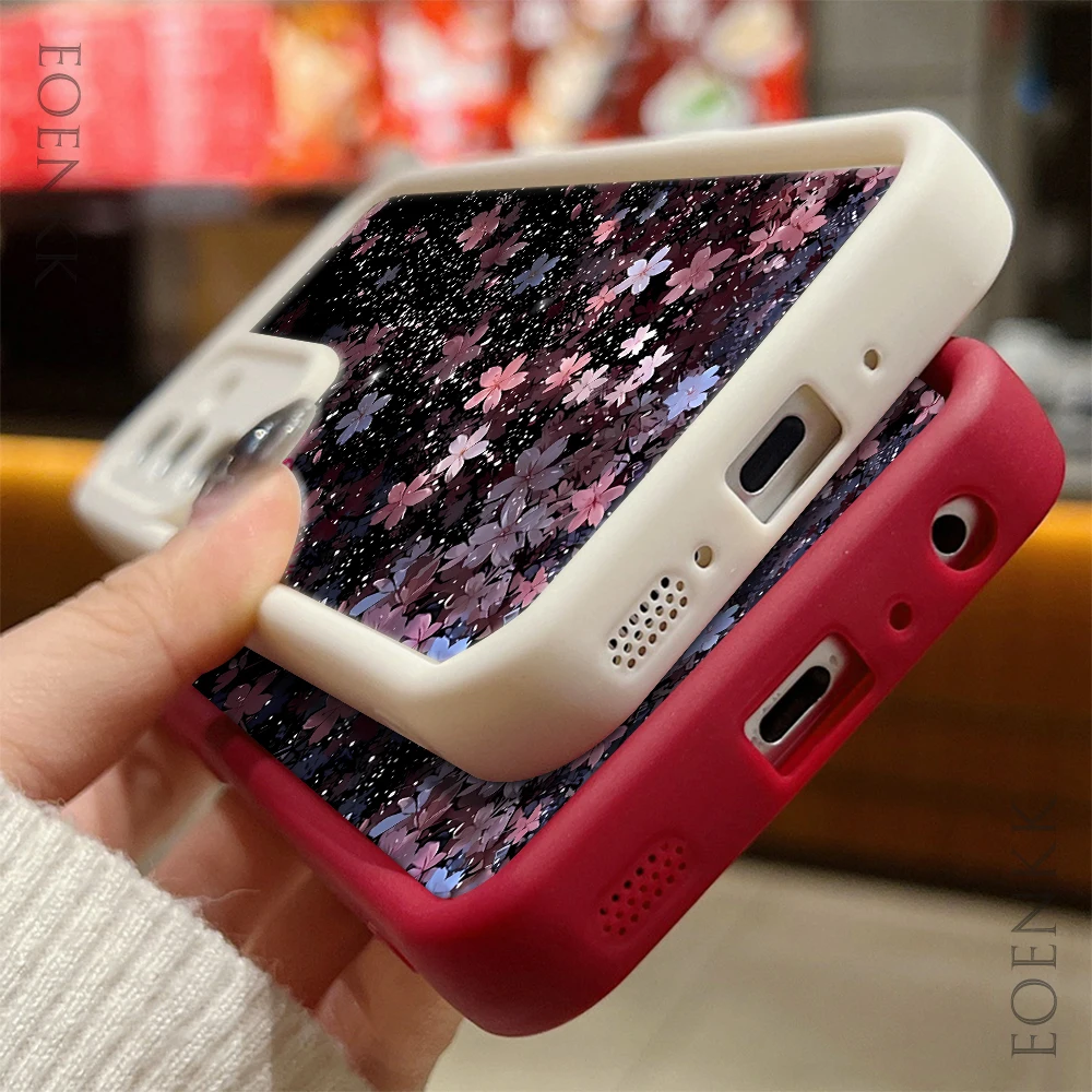 Sakura Leaf Silicone Phone Case For Samsung Galaxy S23 S22 S21 S25 S24 S20 Ultra FE A35 A15 A25 A55 Note 20 Plus 5G Soft Cover