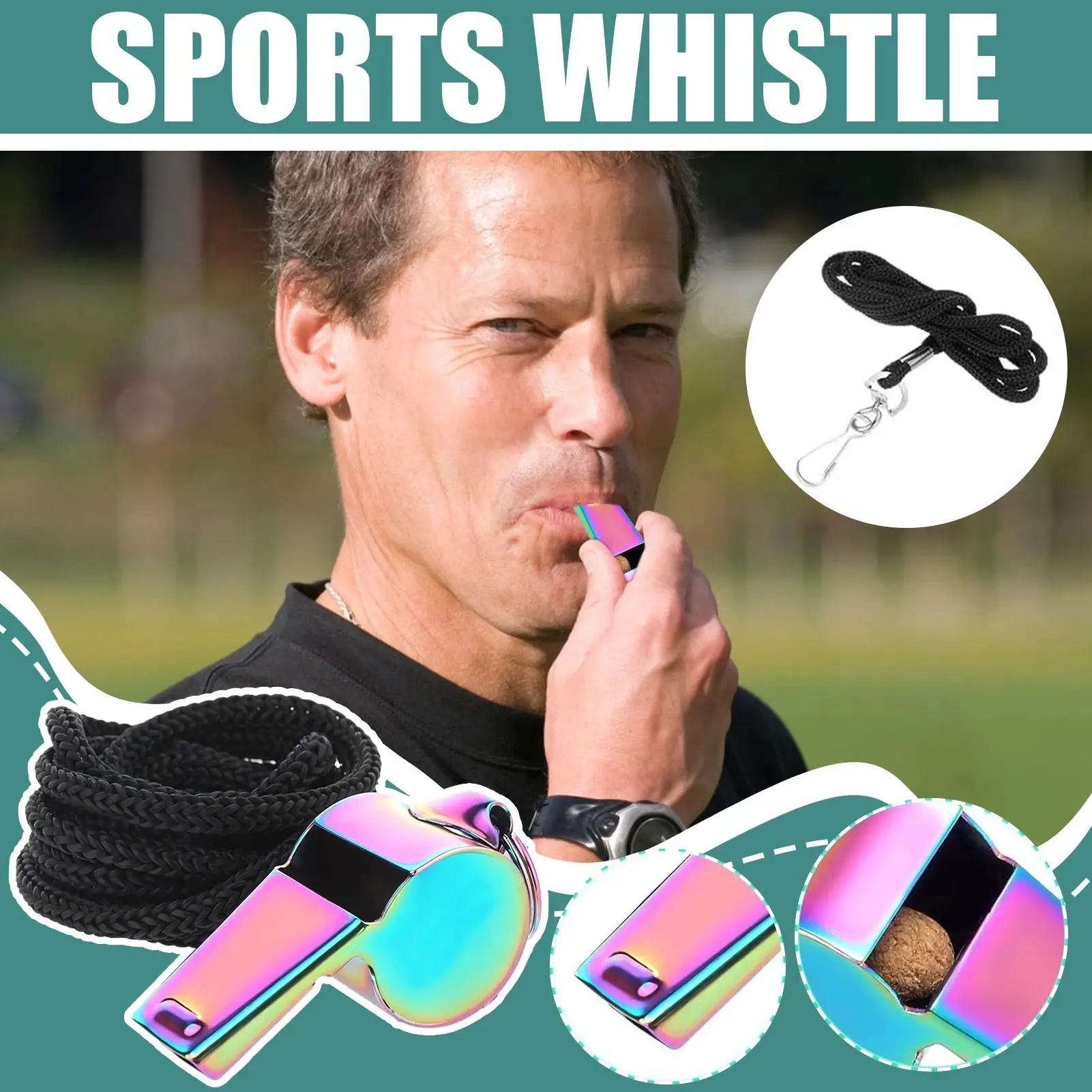 

Sports Whistles Stainless Steel Whistles With Lanyard For Coaches Outdoor Supplies With Loud Crisp Sound For Referees Coaches
