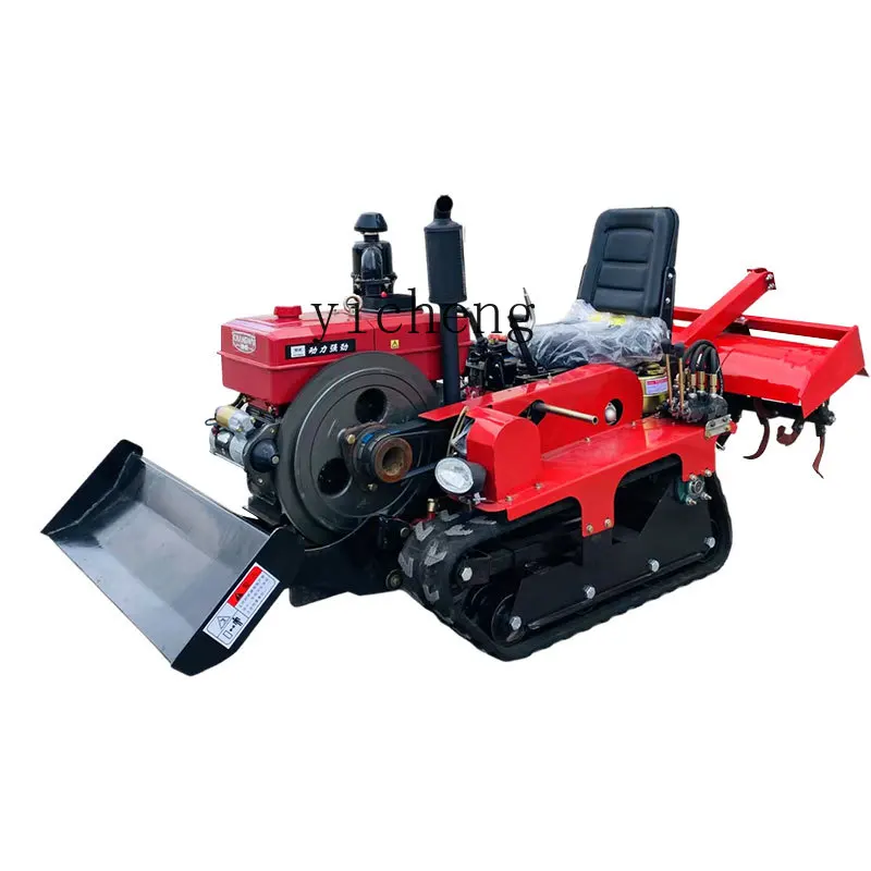 ZK crawler rotary farming tractor water and drought dual-purpose agricultural weeding ride-on cultivator