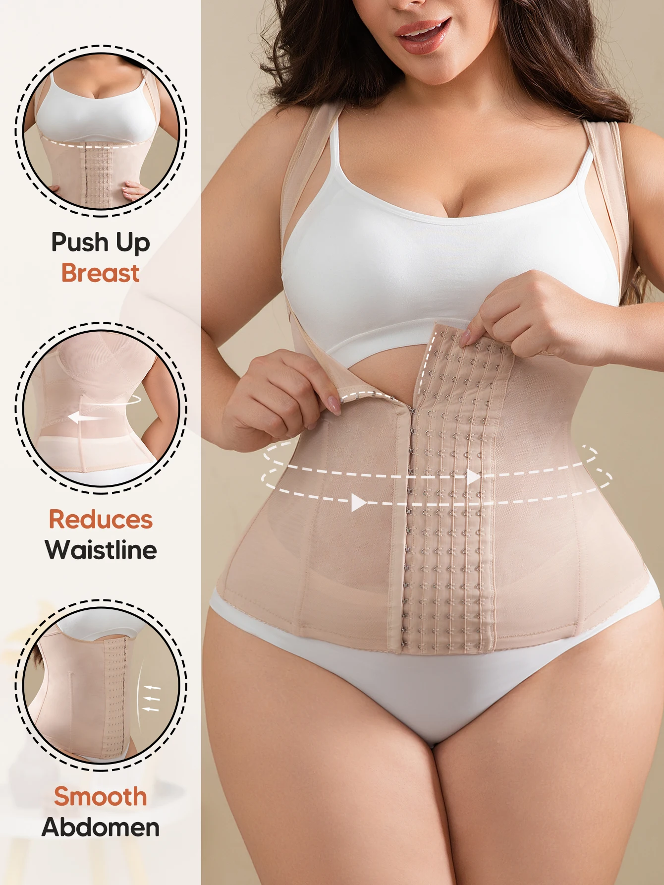 

Женский корсет для тренировки талии, корсет для управления животом, формирователь всего тела, майка Cincher с поддержкой спины