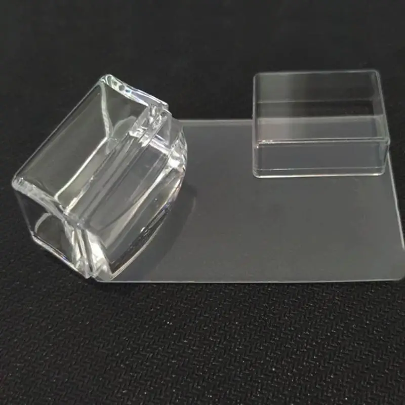 Erasable Clear Nail Art Silicone Stamp with Steel Plate Round Rotatable Stamping Tool for DIY French Manicure Set Supply